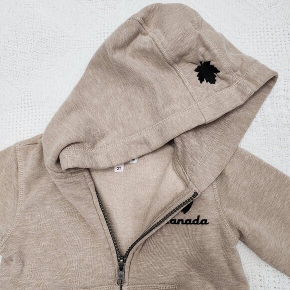Light Brown Toddler Hoodie With Moose Logo - Picture 3 of 6